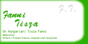 fanni tisza business card